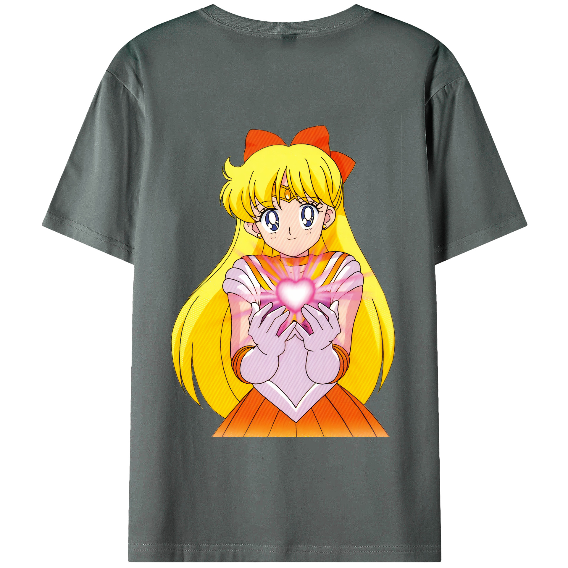 （画像用） 美少女戦士セーラームーン 愛野 美奈子 あいの みなこ Sailor Moon Aino Minako 綿100％ メンズ半袖Tシャツ（バックプリント） 通気性